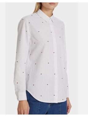 Rails Taylor Embroidered Seersucker Shirt White size XS